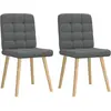 Image de vidaXL Chaises à manger lot de 2 gris foncé tissu
