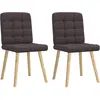 Image de vidaXL Chaises à manger lot de 2 marron foncé tissu