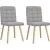 Image de vidaXL Chaises à manger lot de 2 gris nuage tissu