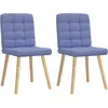 Image de vidaXL Chaises à manger lot de 2 bleu jean tissu
