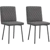 Image de vidaXL Chaises à manger lot de 2 gris similicuir