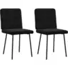 Image de vidaXL Chaises à manger lot de 2 Noir Velours