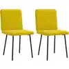 Image de vidaXL Chaises à manger lot de 2 Jaune Velours