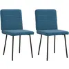 Image de vidaXL Chaises à manger lot de 2 Bleu Velours