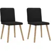 Image de vidaXL Chaises à manger lot de 2 noir tissu