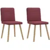 Image de vidaXL Chaises à manger lot de 2 rouge bordeaux tissu