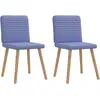 Image de vidaXL Chaises à manger lot de 2 bleu jean tissu