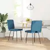 Image de vidaXL Chaises à manger lot de 2 Bleu Velours