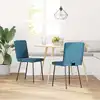 Image de vidaXL Chaises à manger lot de 2 Bleu Velours