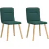 Image de vidaXL Chaises à manger lot de 2 vert foncé tissu