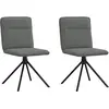 Image de vidaXL Chaises à manger lot de 2 gris foncé tissu