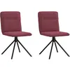 Image de vidaXL Chaises à manger lot de 2 rouge bordeaux tissu