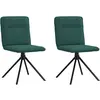 Image de vidaXL Chaises à manger lot de 2 vert foncé tissu