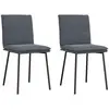 Image de vidaXL Chaises à manger lot de 2 Gris foncé Velours