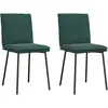 Image de vidaXL Chaises à manger lot de 2 Vert foncé Velours