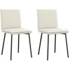 Image de vidaXL Chaises à manger lot de 2 Crème Velours