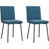 Image de vidaXL Chaises à manger lot de 2 Bleu Velours