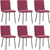 Image de vidaXL Chaises à manger lot de 2 rouge bordeaux tissu