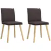 Image de vidaXL Chaises à manger lot de 2 marron foncé tissu