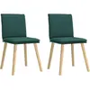 Image de vidaXL Chaises à manger lot de 2 vert foncé tissu