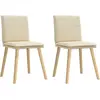 Image de vidaXL Chaises à manger lot de 2 crème tissu