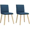 Image de vidaXL Chaises à manger lot de 2 bleu tissu