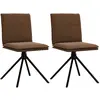 Image de vidaXL Chaise à manger marron similicuir daim