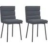 Image de vidaXL Chaises à manger lot de 2 Gris foncé Velours