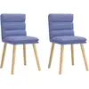 Image de vidaXL Chaises à manger lot de 2 bleu jean tissu
