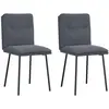 Image de vidaXL Chaises à manger lot de 2 Gris foncé Velours