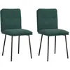Image de vidaXL Chaises à manger lot de 2 Vert foncé Velours