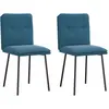 Image de vidaXL Chaises à manger lot de 2 Bleu Velours