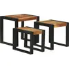 Image de vidaXL Table Gigogne 3 pcs Bois massif récupéré et métal