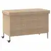 Image de vidaXL Boîte de rangement de jardin et roues résine tressée