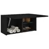 Image de vidaXL Armoire murale de bain noir 60x25x30 cm bois d'ingénierie