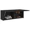 Image de vidaXL Armoire murale de bain noir 80x25x30 cm bois d'ingénierie