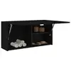 Image de vidaXL Armoire murale de bain noir 80x25x40 cm bois d'ingénierie