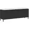 Image de vidaXL Banc de jardin avec coussin noir 110x30x40,5 cm résine tressée