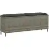 Image de vidaXL Banc de jardin avec coussin gris 110x30x40,5 cm résine tressée