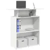 Image de vidaXL Bureau de réception Blanc 100x40x104 cm Bois d'ingénierie