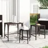 Image de vidaXL Tables gigognes de jardin 3 pcs marron résine tressée