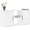 Image de vidaXL Meuble TV ODDA blanc 79x24x40 cm bois massif pin