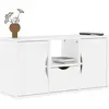 Image de vidaXL Meuble TV avec tiroir ODDA blanc 79x24x40 cm bois massif pin