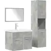 Image de vidaXL Ensemble de meubles de salle de bain 4 pcs gris béton