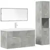 Image de vidaXL Ensemble de meubles de salle de bain 4 pcs gris béton