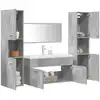 Image de vidaXL Ensemble de meubles de salle de bain 5 pcs gris béton