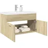 Image de vidaXL Armoire lavabo de salle de bain et bassin intégré chêne sonoma