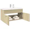 Image de vidaXL Armoire lavabo de salle de bain et bassin intégré chêne sonoma