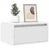 Image de vidaXL Table de chevet murale avec lumières LED blanc