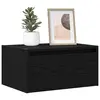 Image de vidaXL Table de chevet murale avec lumières LED chêne noir